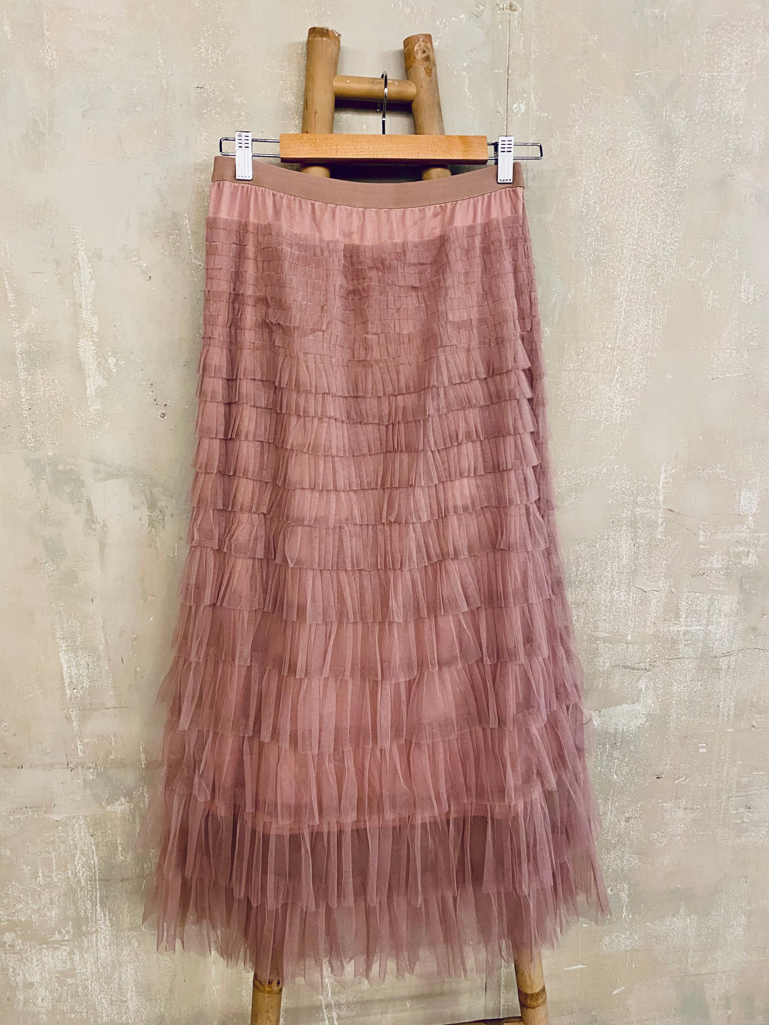 Ruffle mesh skirt