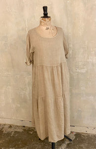 Linen tiered dress