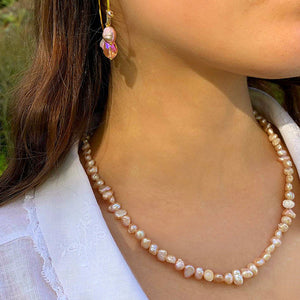 M2SPC3 Pink Freshwater Pearl Necklace
