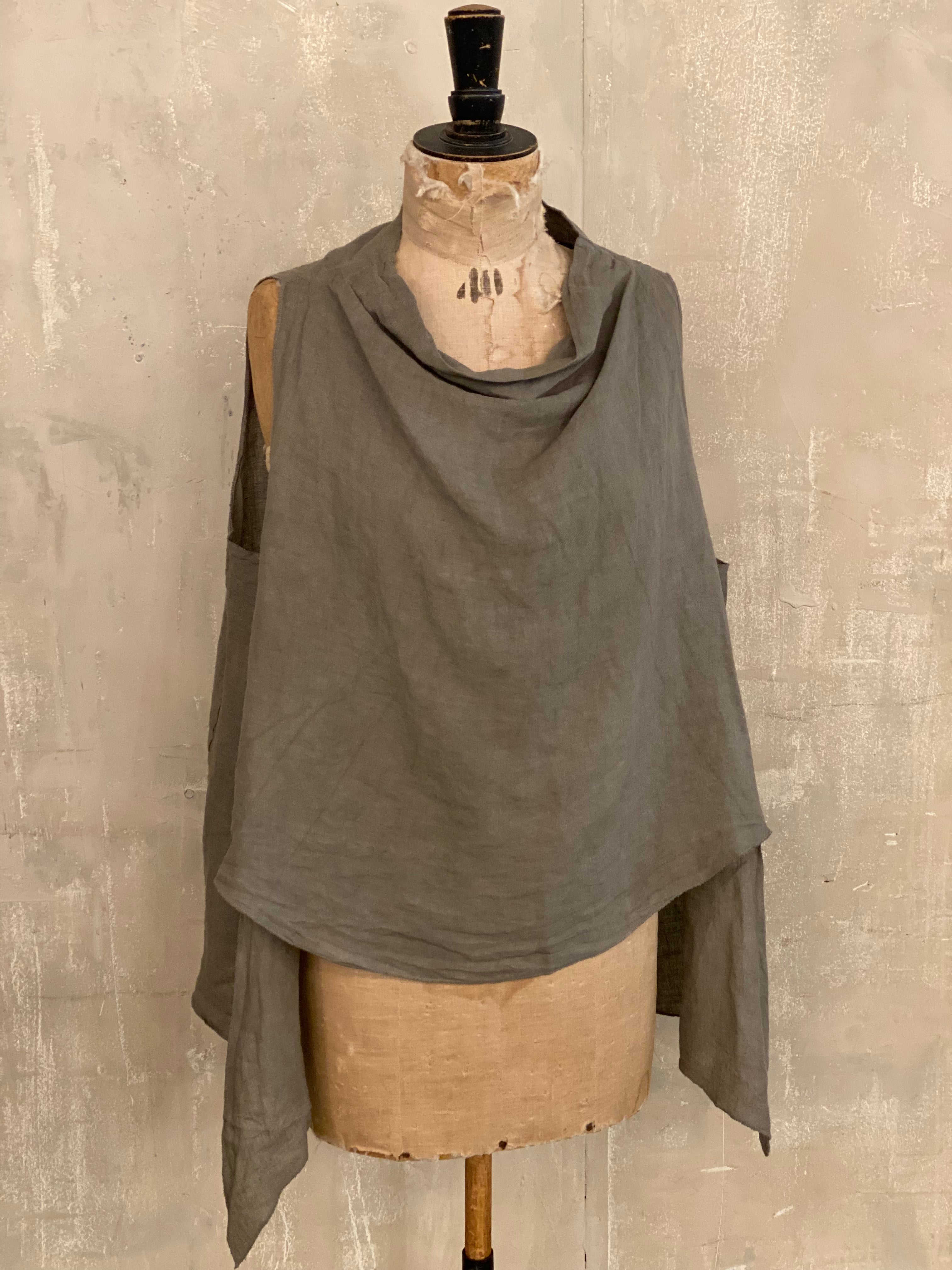 Linen cowl neck tank top