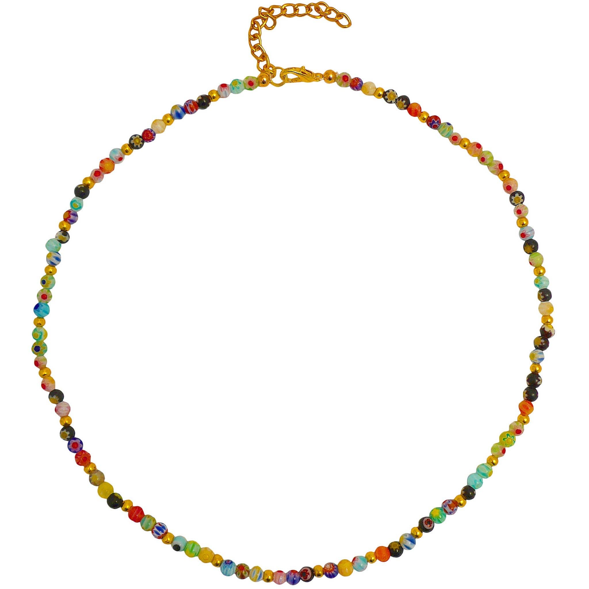 MB212 Millefiori Glass Bead Necklace