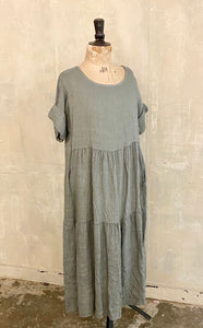 Linen tiered dress