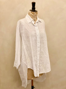Tile pattern broiderie Anglaise shirt