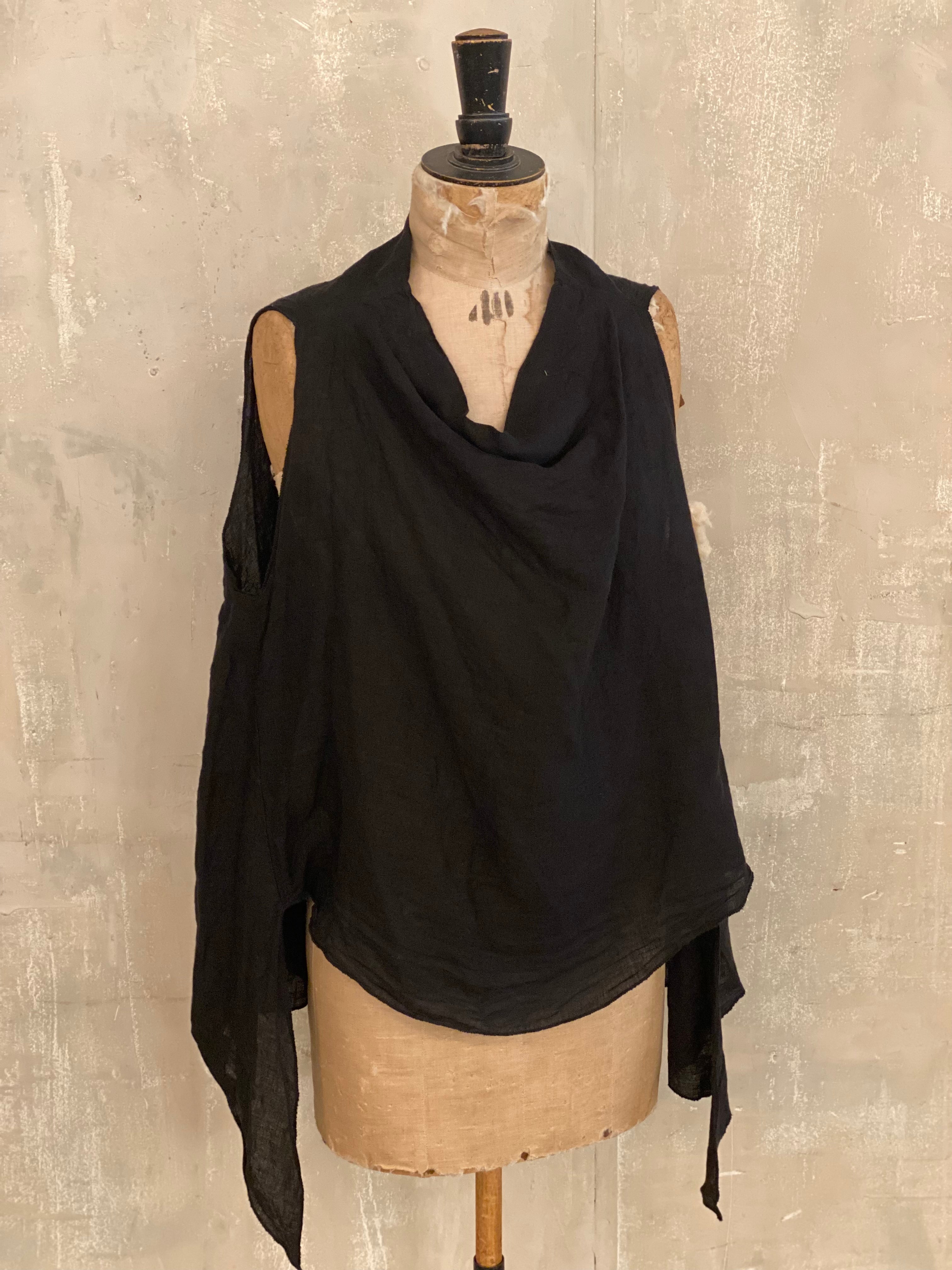 Linen cowl neck tank top