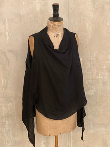 Linen cowl neck tank top