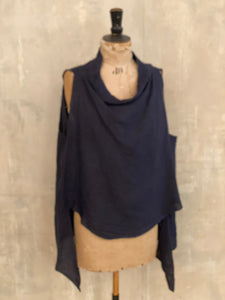 Linen cowl neck tank top