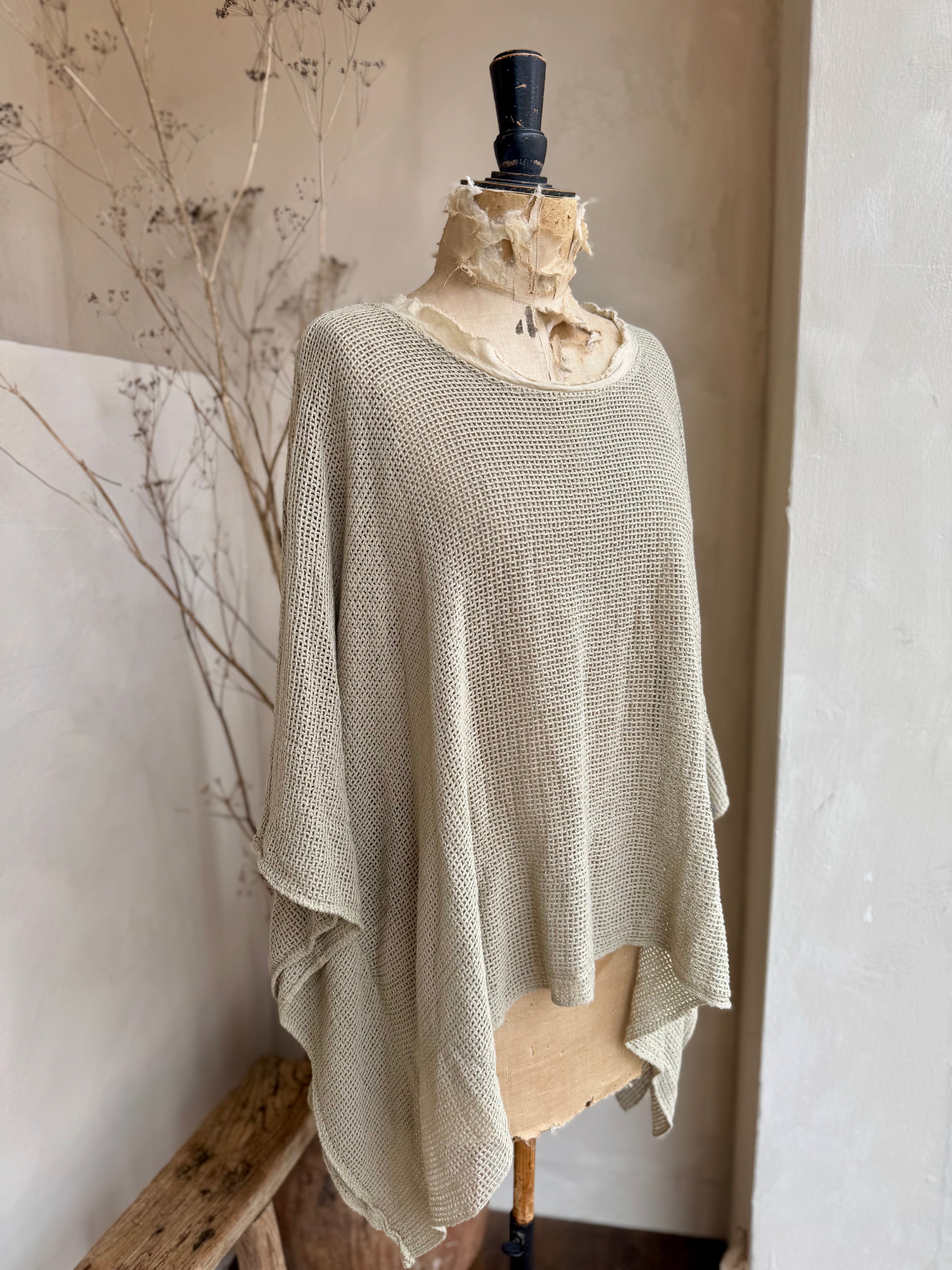 Open weave poncho