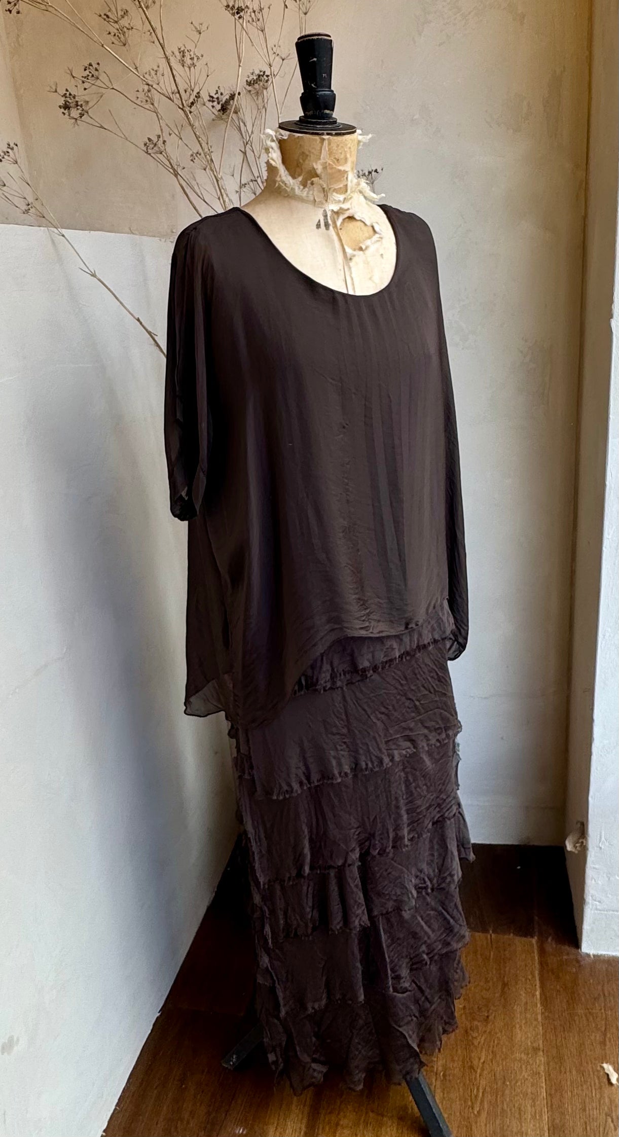 Silk Frill Bottom Dress