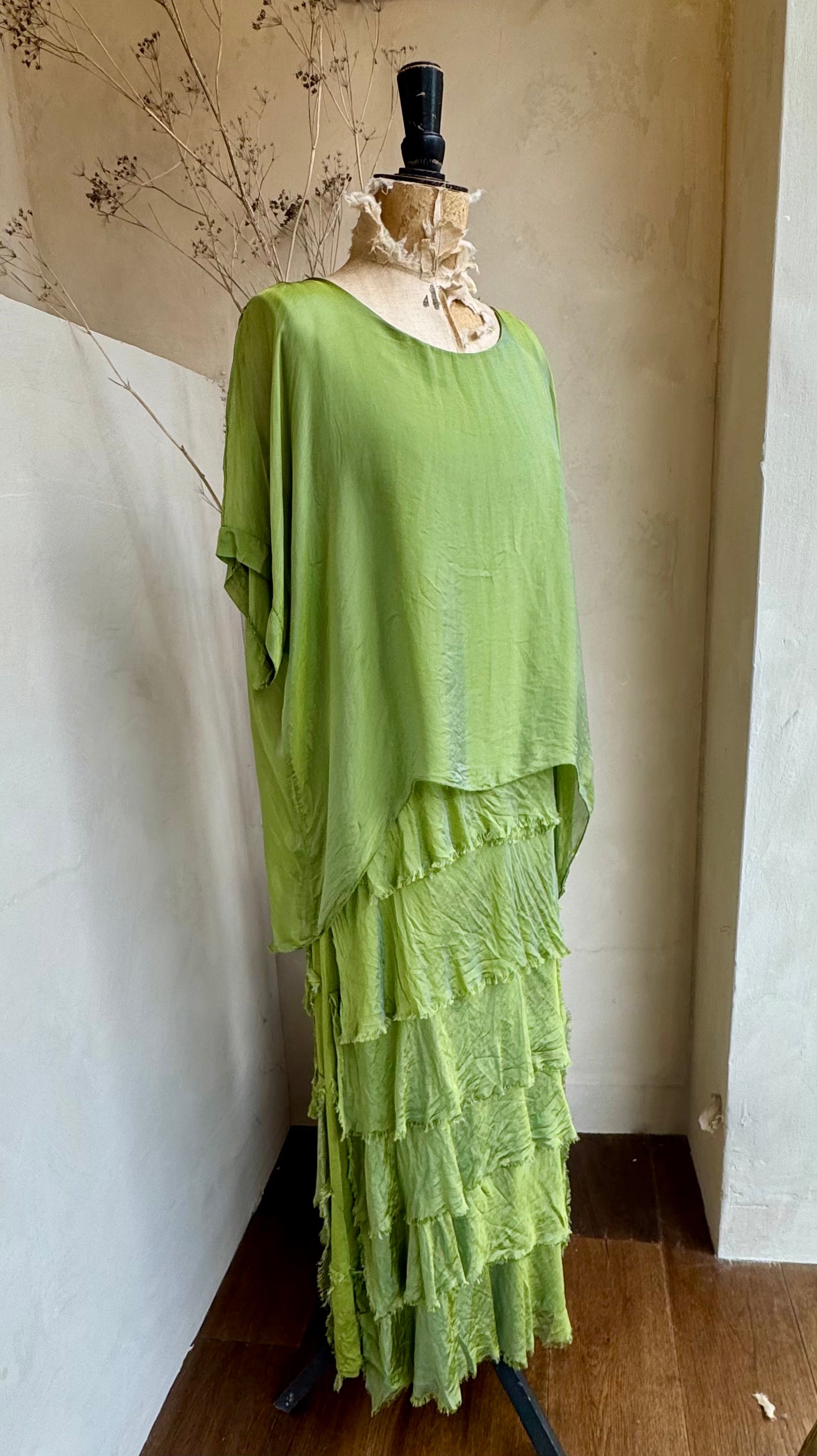 Silk Frill Bottom Dress