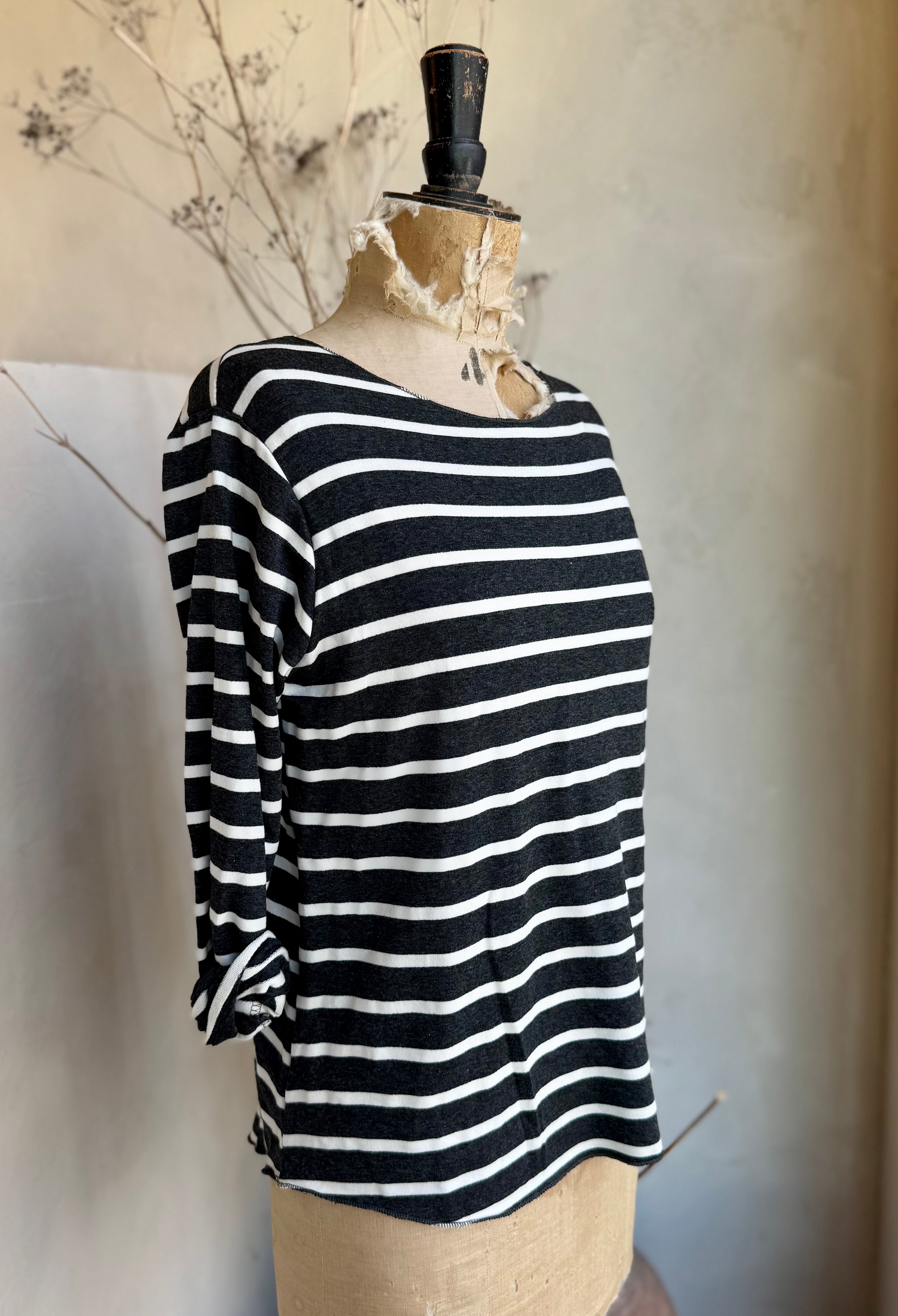 Stripe Soft Jersey Long Sleeve Top