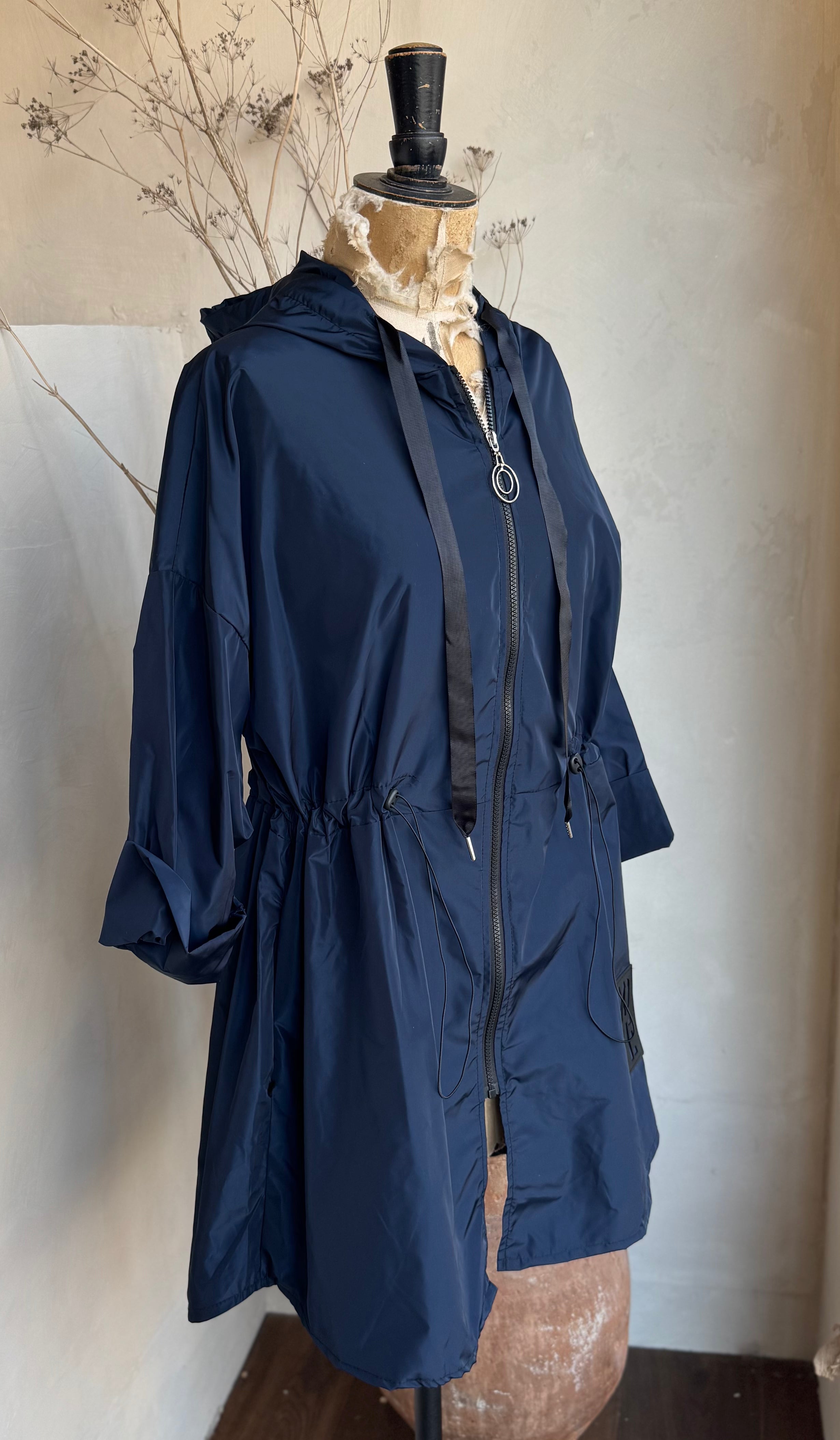 Drawstring Waist Raincoat