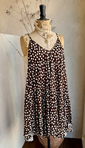 Polka Dot Strappy Swing Dress