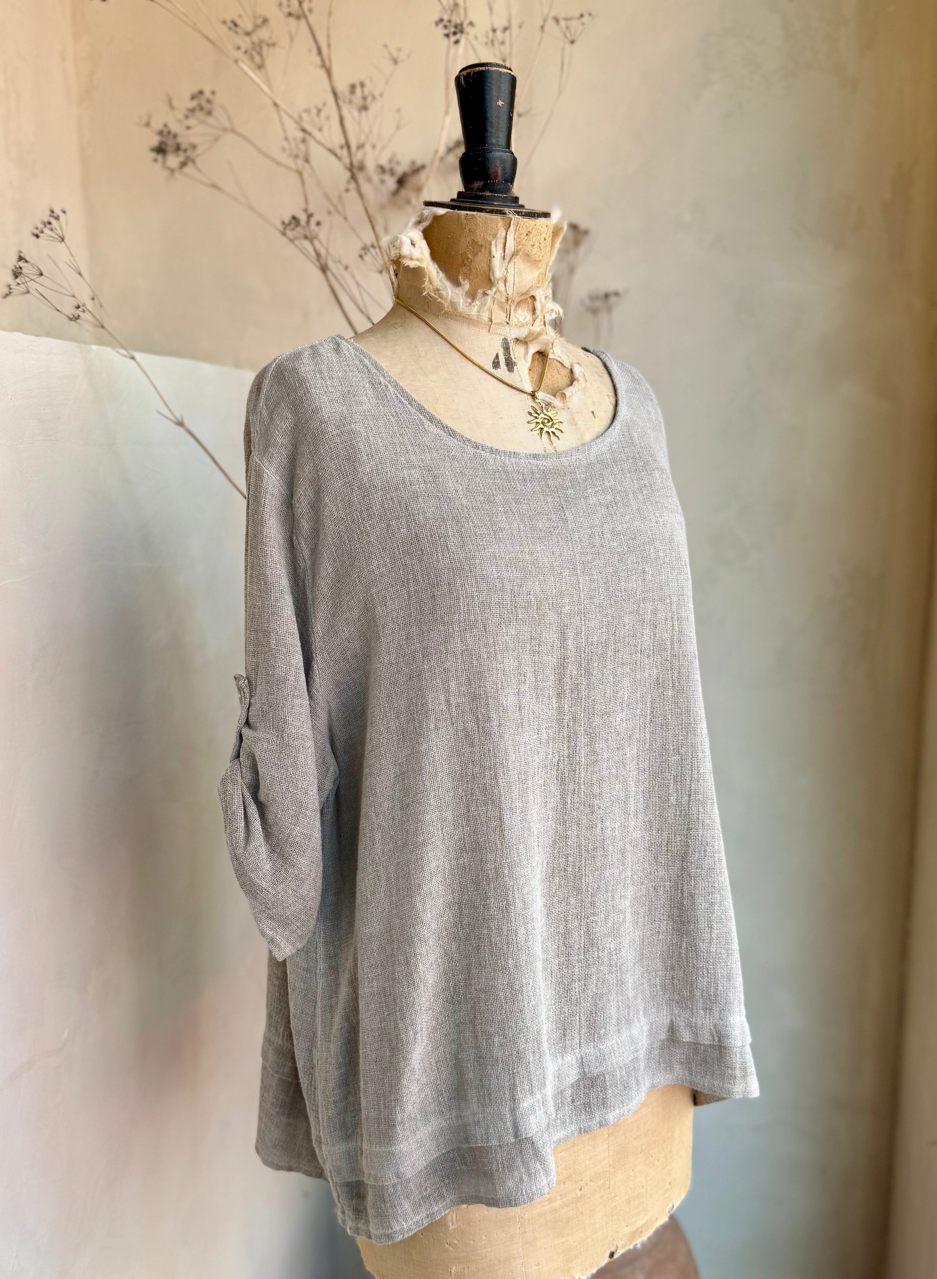 Hemline Trim Gauze Top