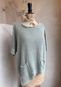 Gauze Pocket Detail Top