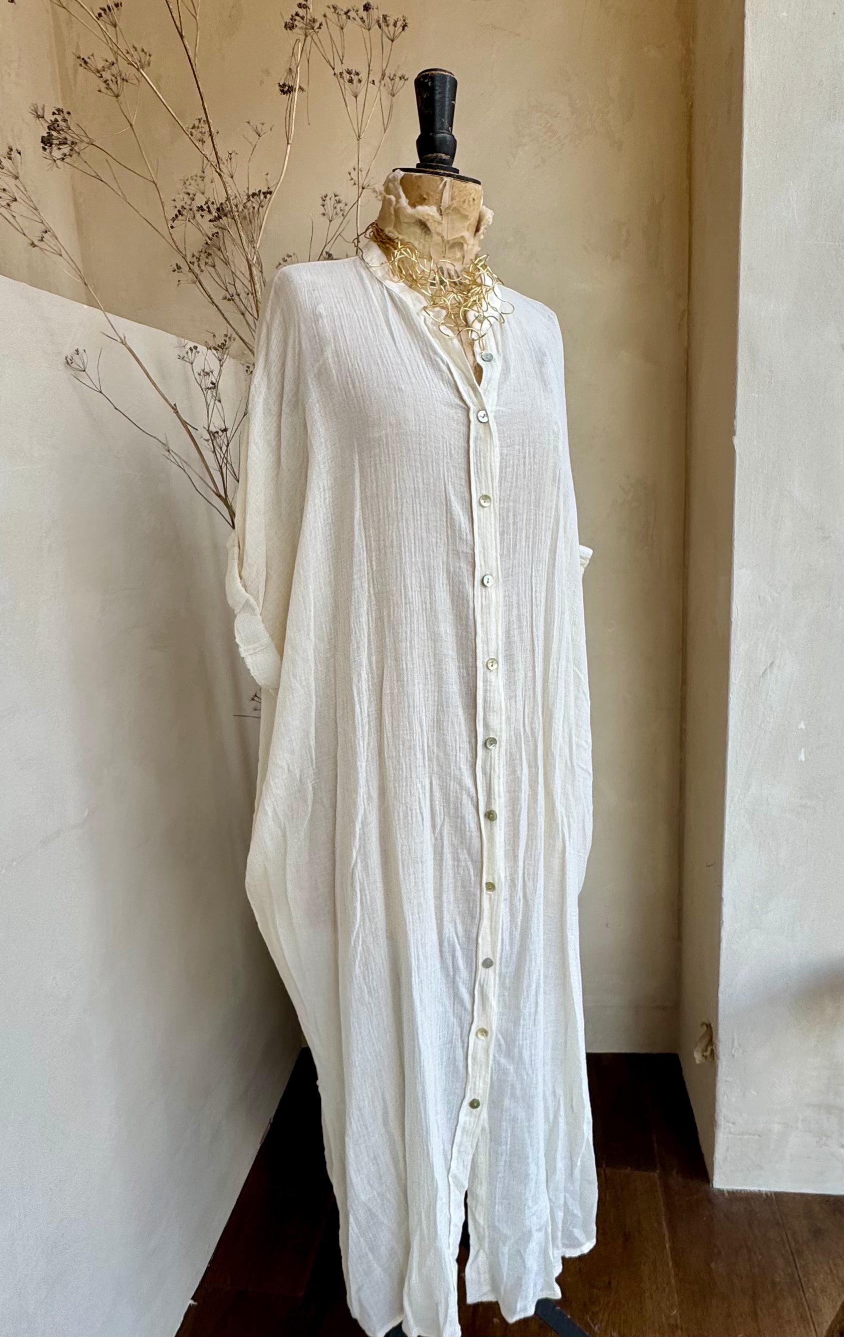 Cheesecloth Shirt Dress