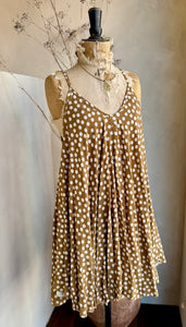 Polka Dot Strappy Swing Dress