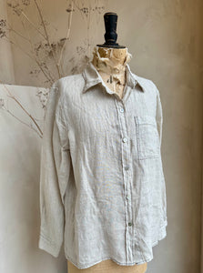 Contrast Stitch Linen Shirt