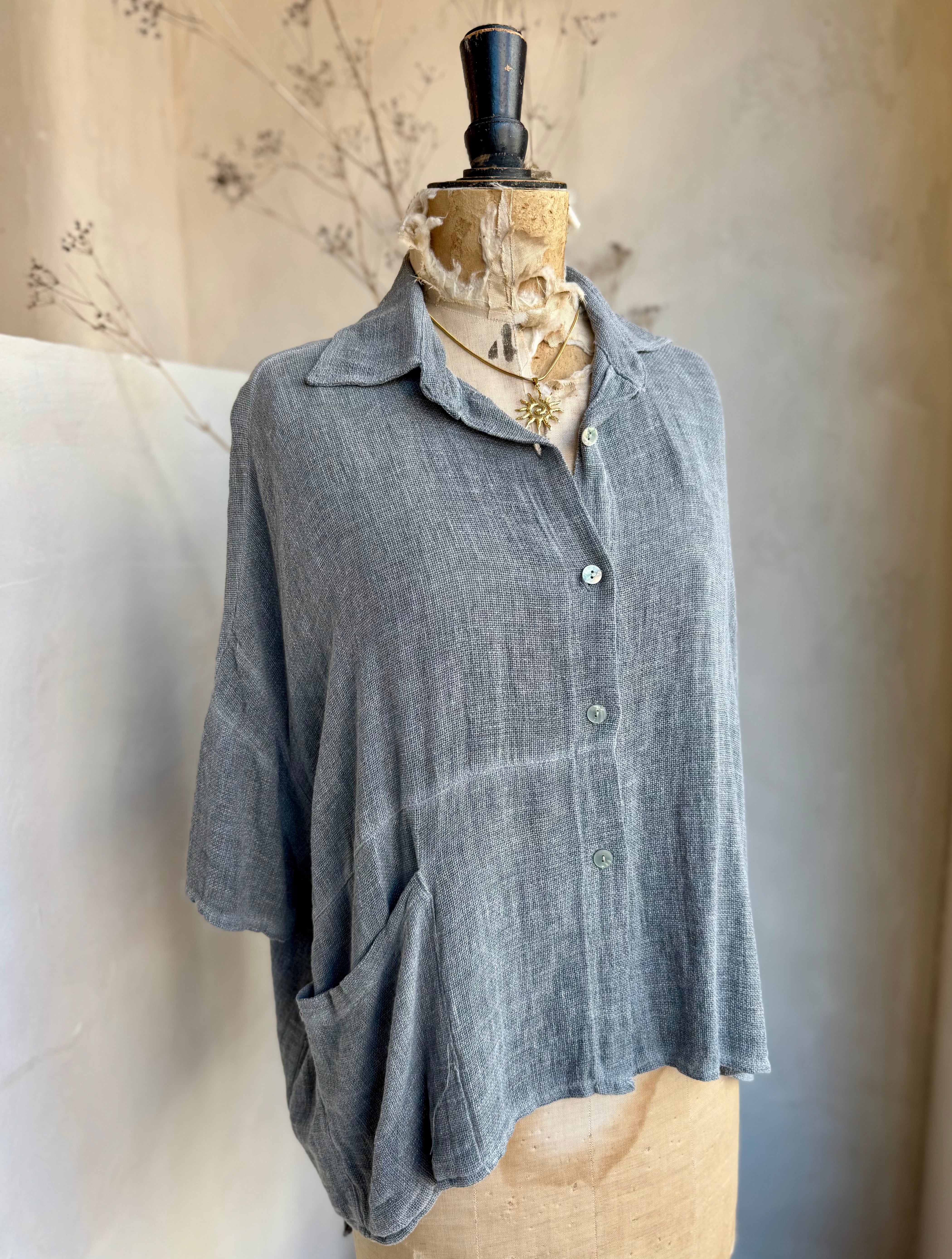 Gauze Shirt with Pocket