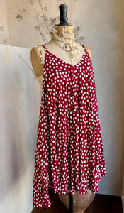 Polka Dot Strappy Swing Dress
