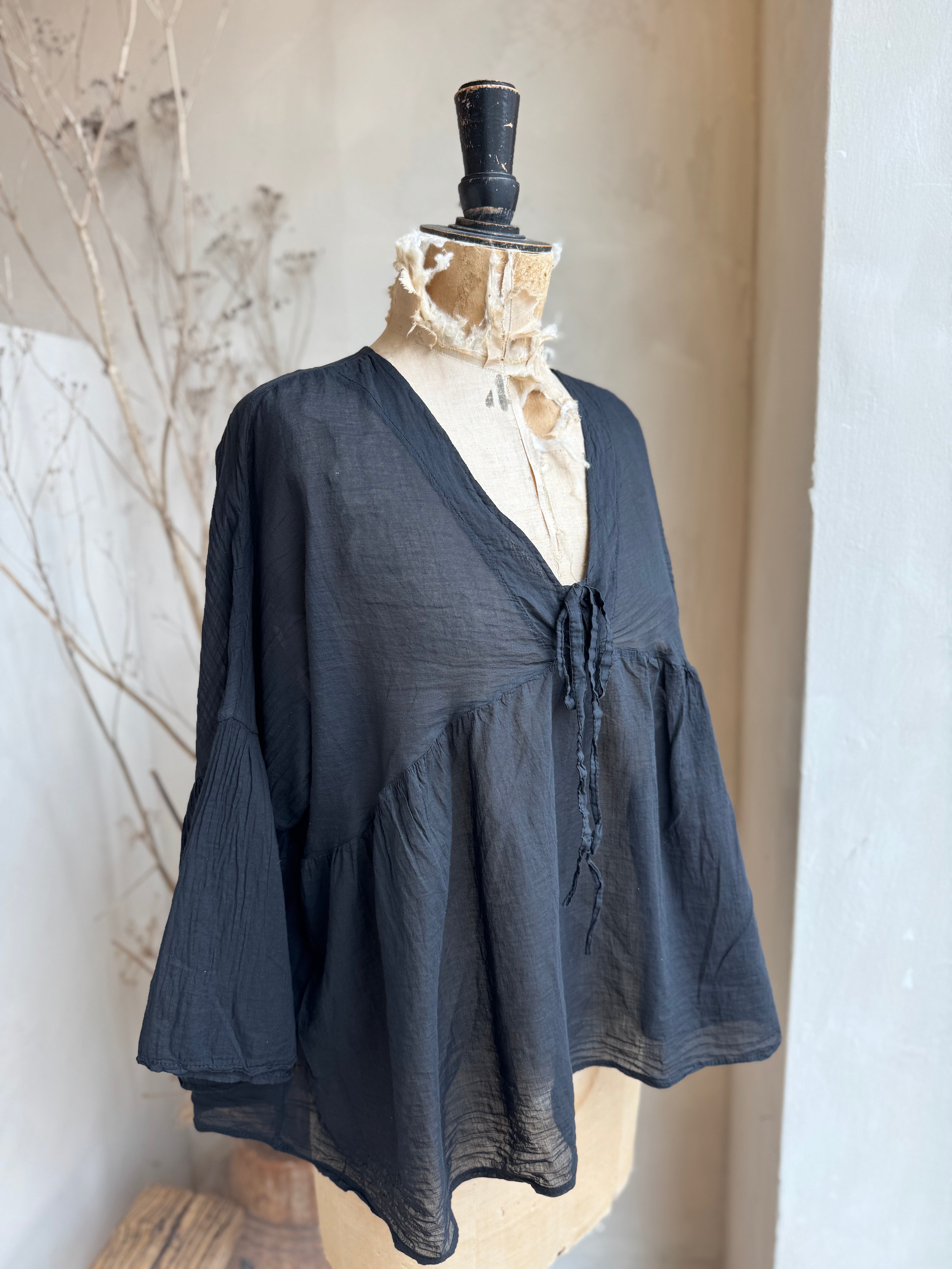 Cotton Flare Sleeve Blouse