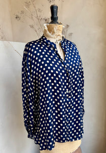 Silk Blend Polka Dot Blouse