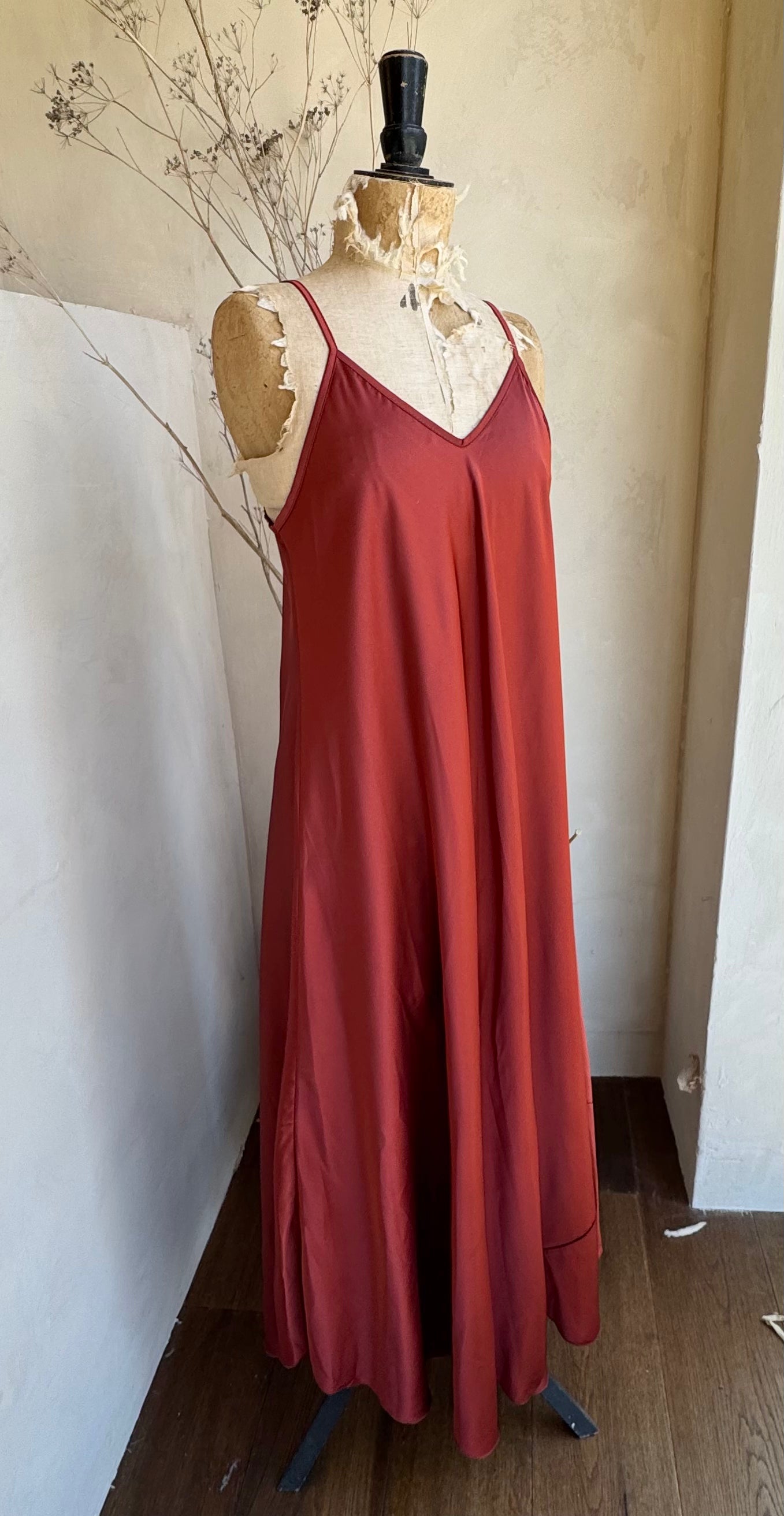 Satin Spaghetti Strap Maxi Dress