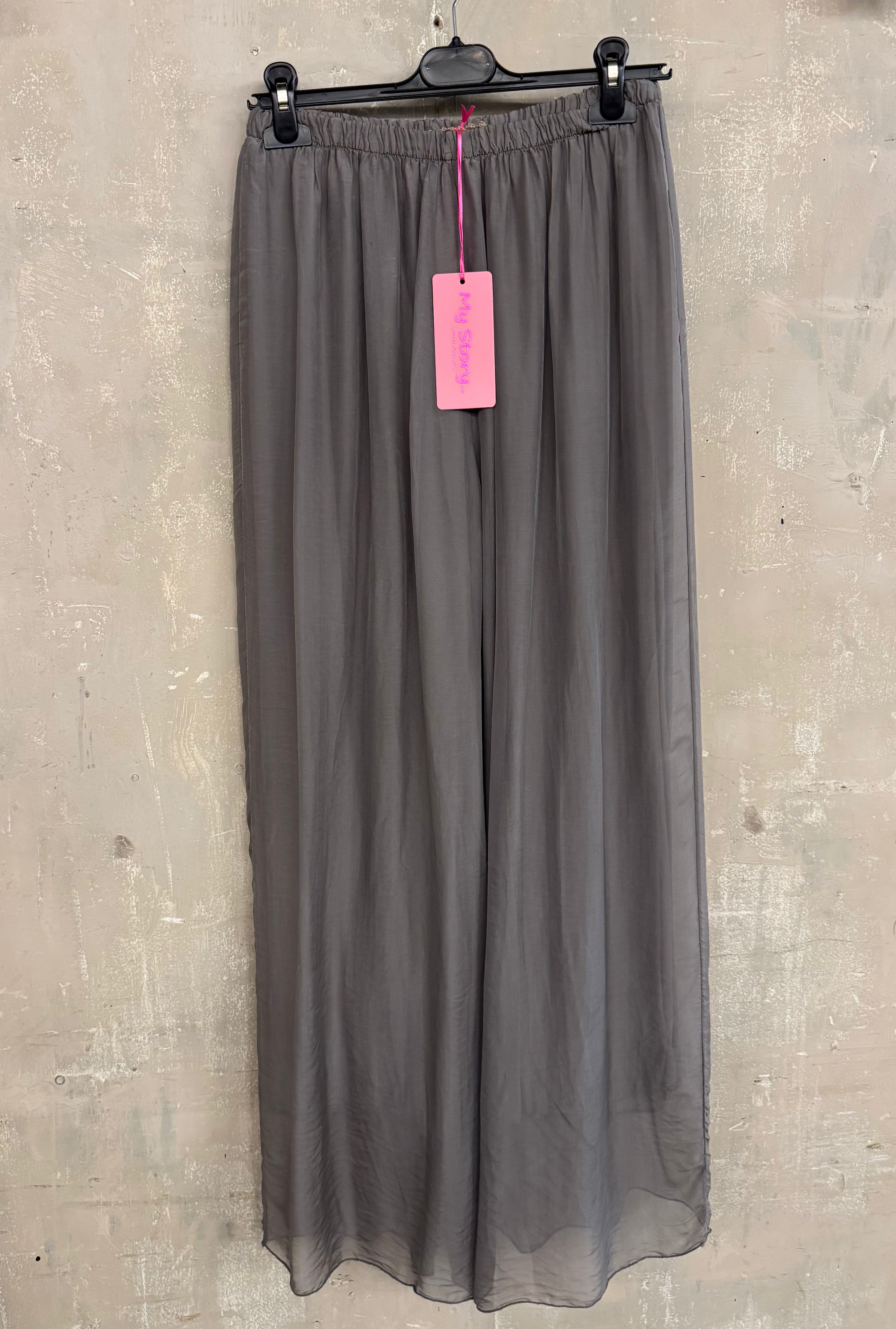 Silk Straight Leg Trousers