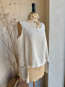 Linen Asymetric Sleeveless Top