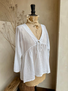 Cotton Flare Sleeve Blouse