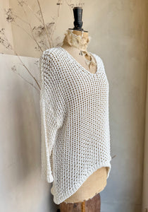 Chunky Crotchet Longline Knit Top