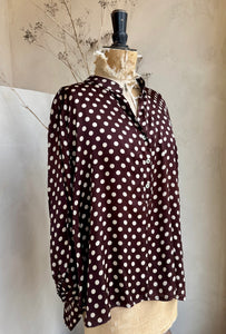 Silk Blend Polka Dot Blouse