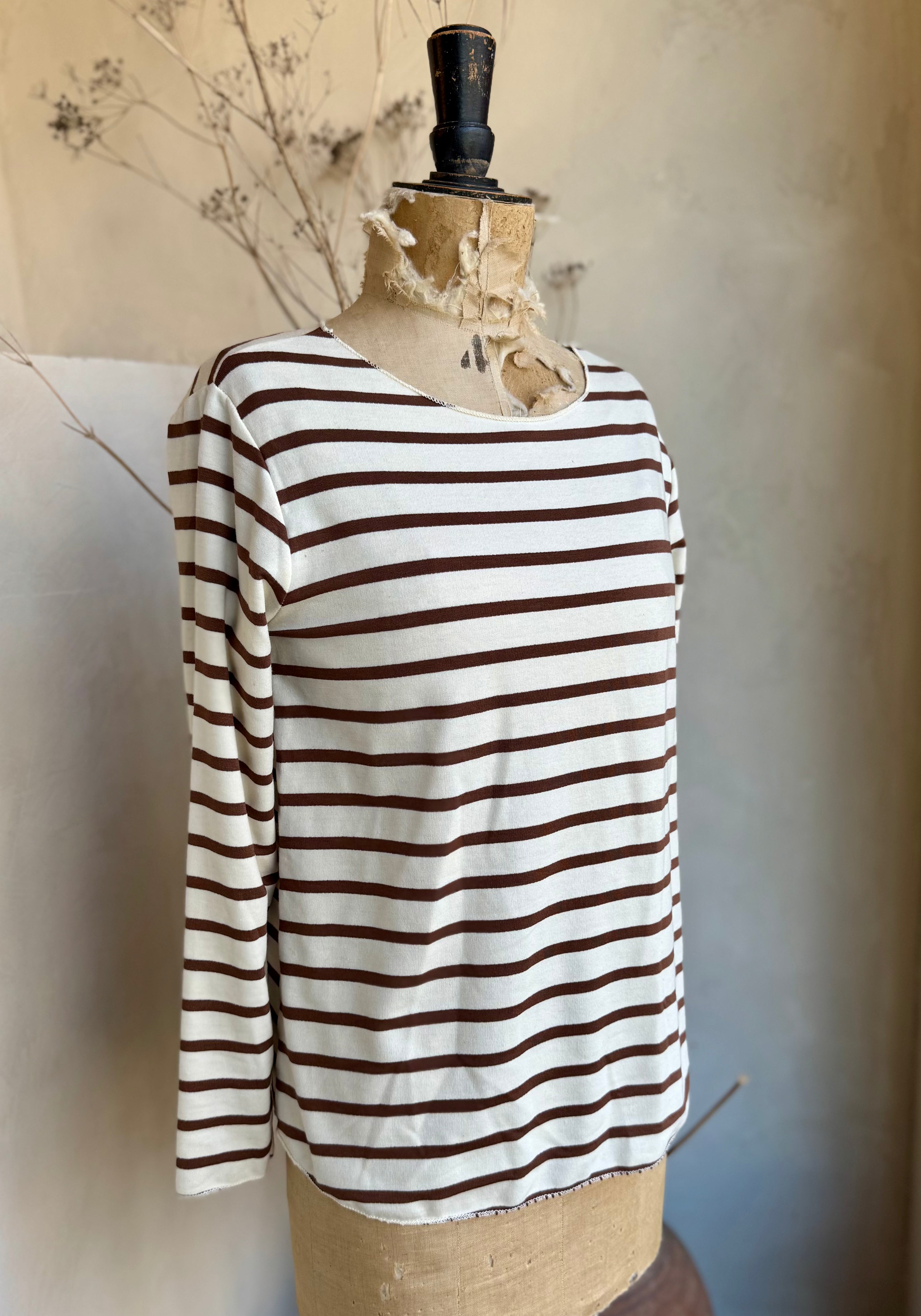 Stripe Soft Jersey Long Sleeve Top