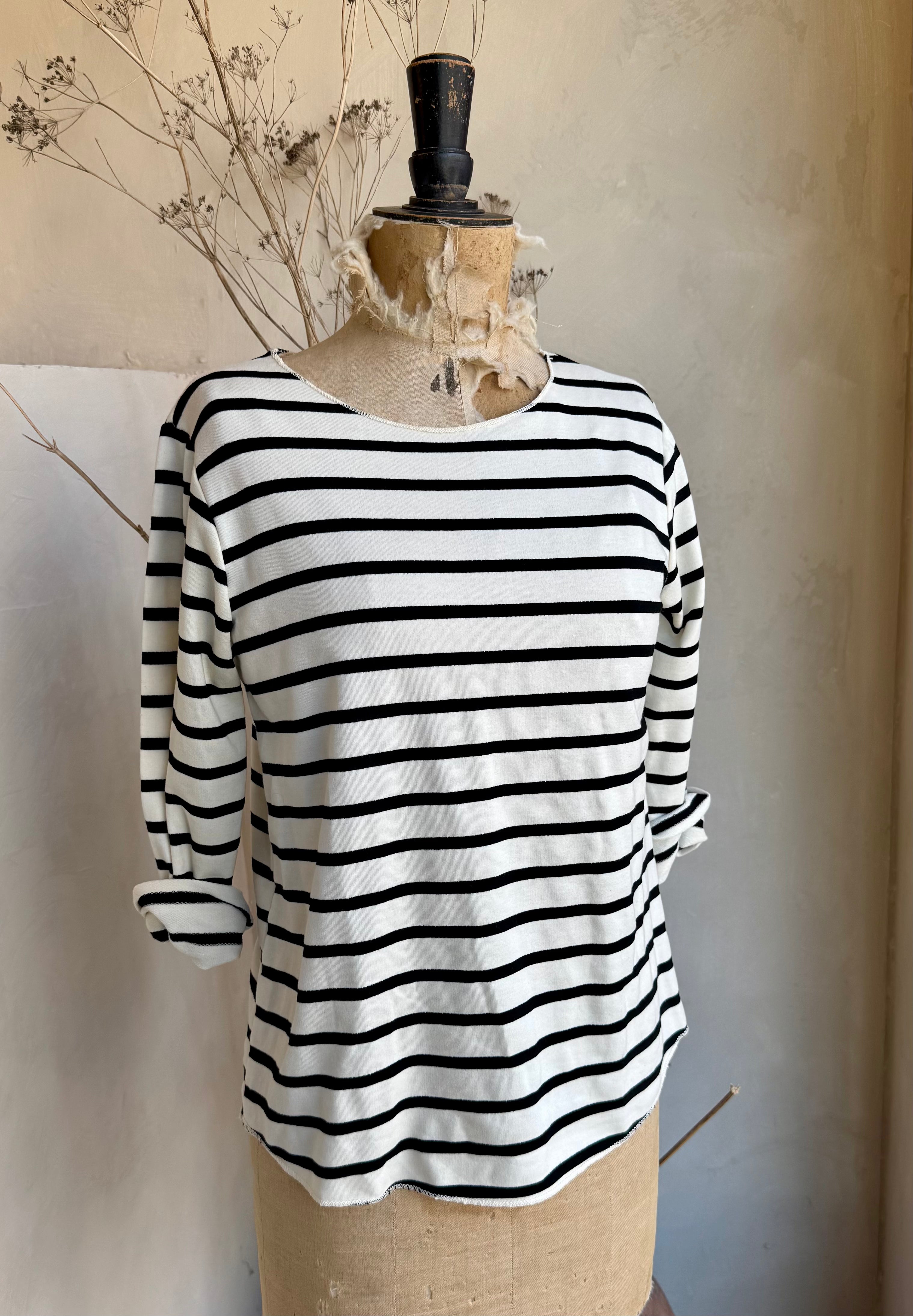 Stripe Soft Jersey Long Sleeve Top