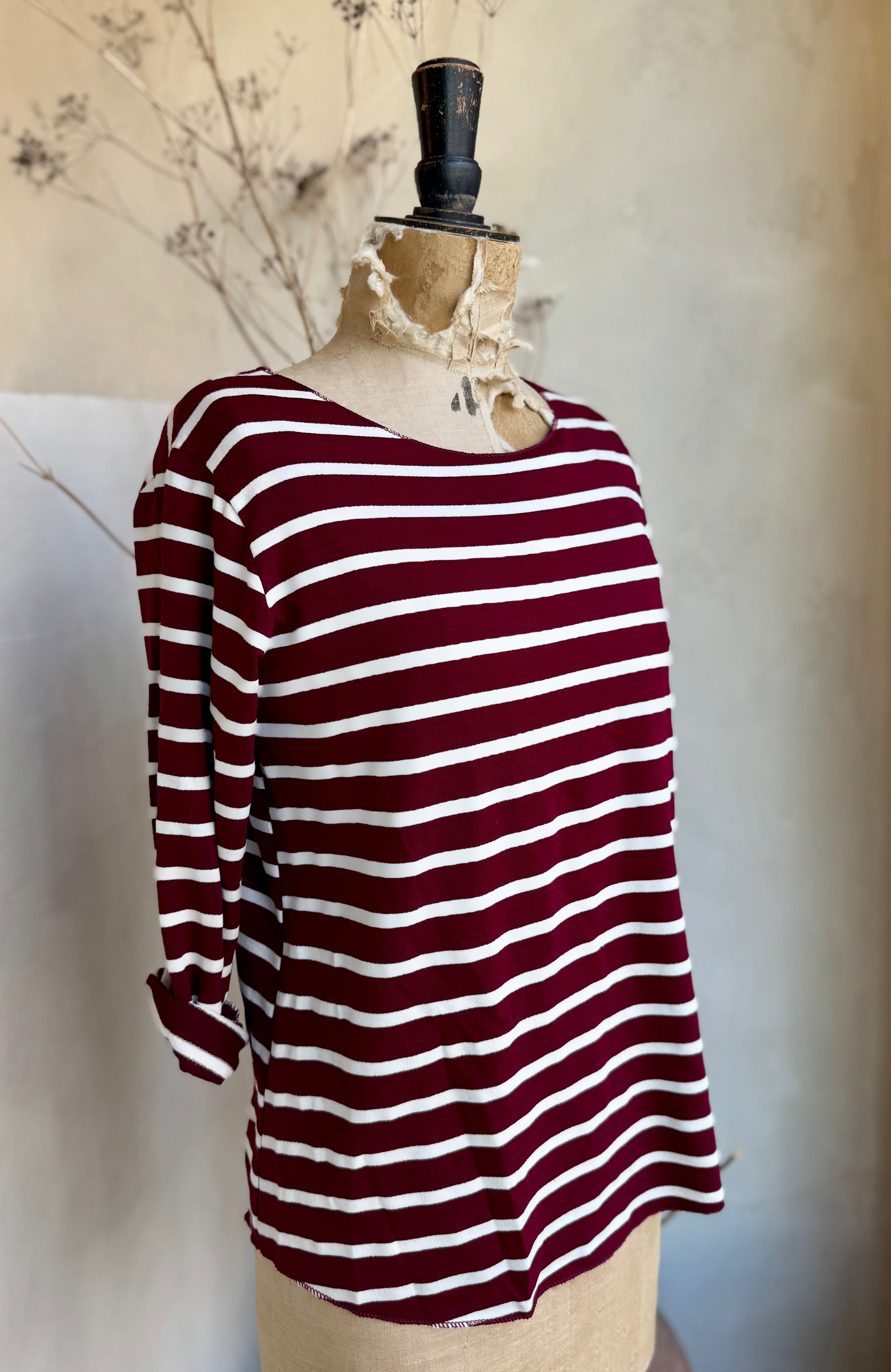 Stripe Soft Jersey Long Sleeve Top