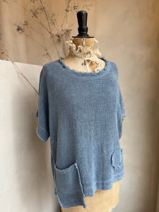 Gauze Pocket Detail Top