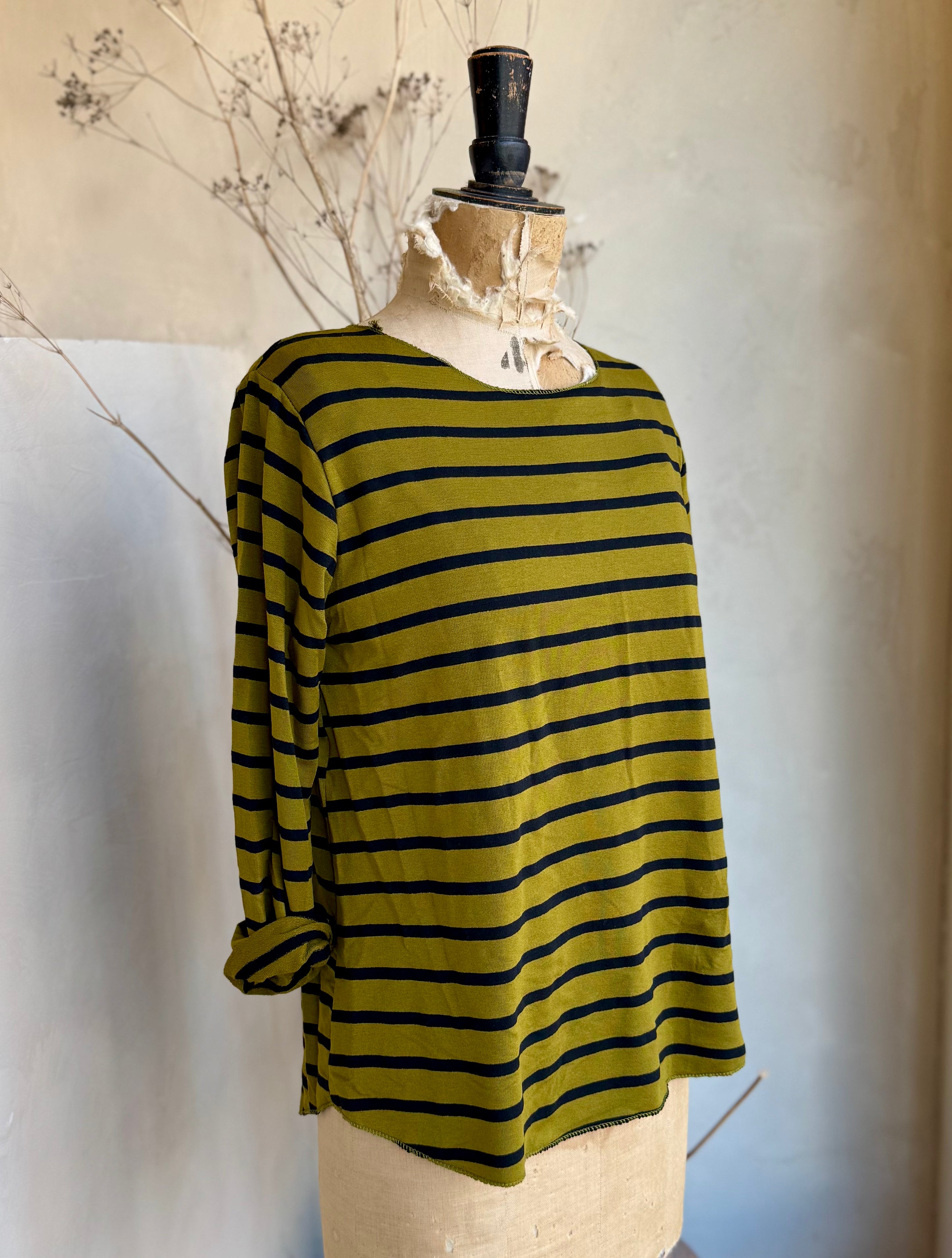 Stripe Soft Jersey Long Sleeve Top