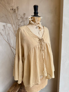 Cotton Flare Sleeve Blouse
