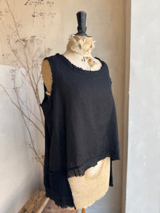 Linen Asymetric Sleeveless Top