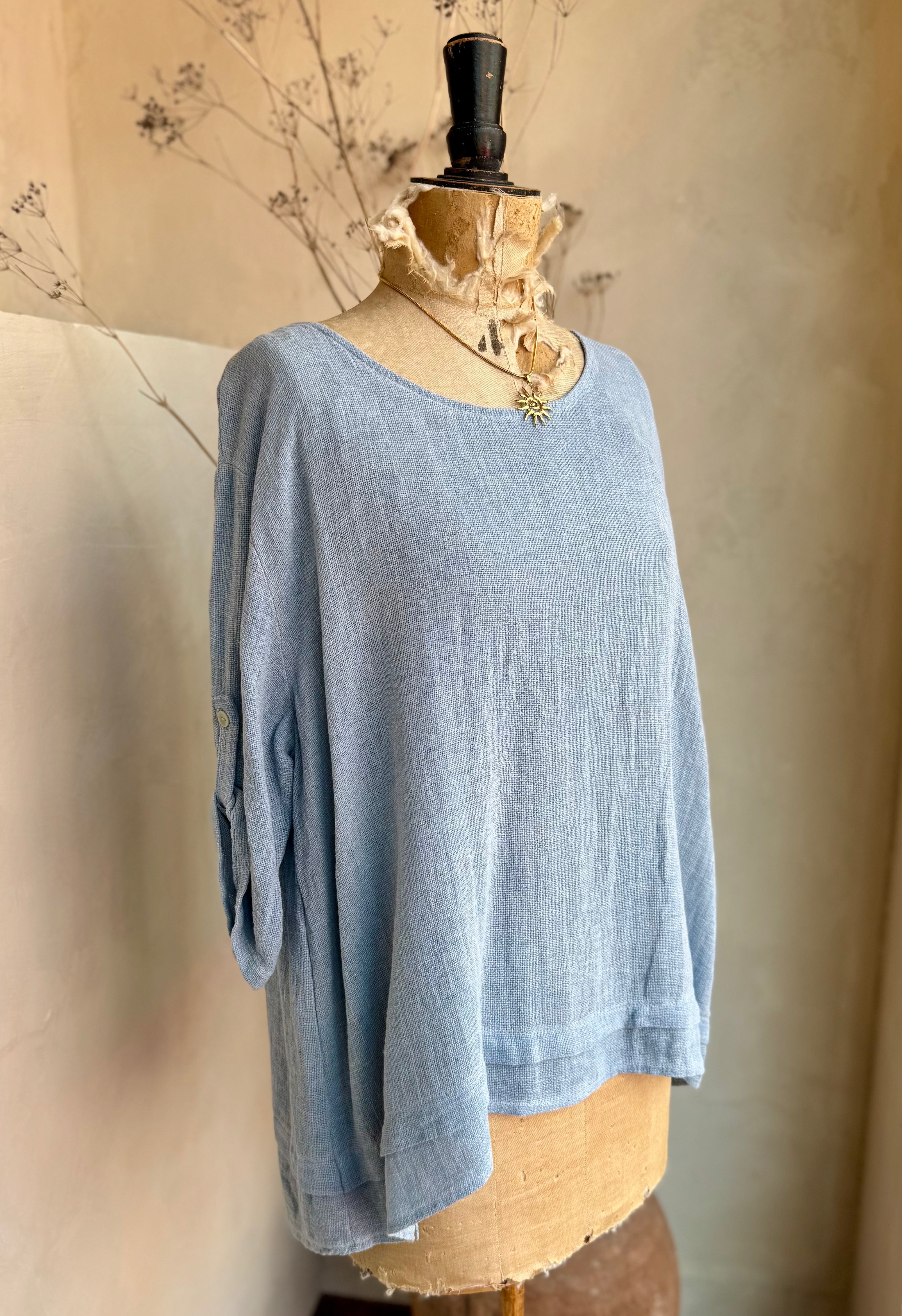 Hemline Trim Gauze Top