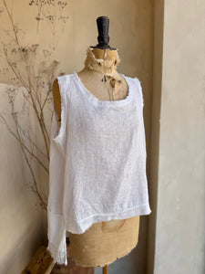 Linen Asymetric Sleeveless Top