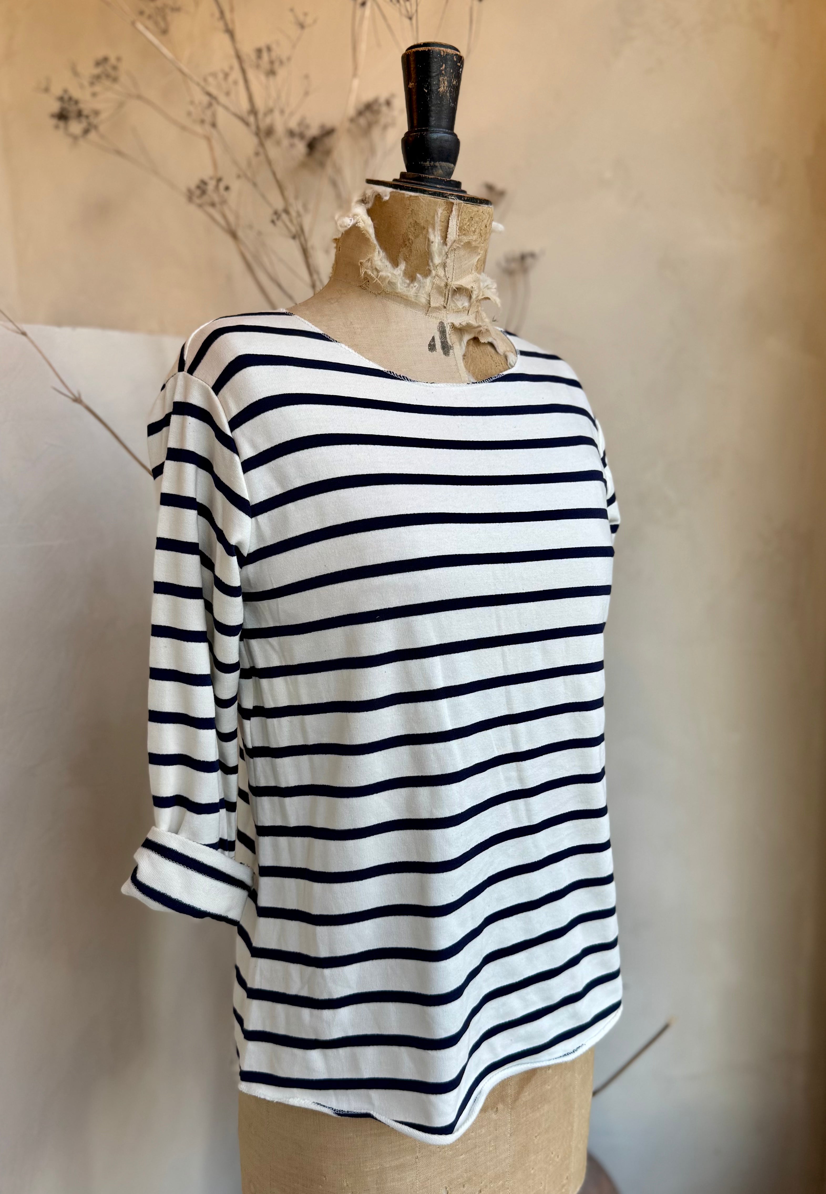 Stripe Soft Jersey Long Sleeve Top
