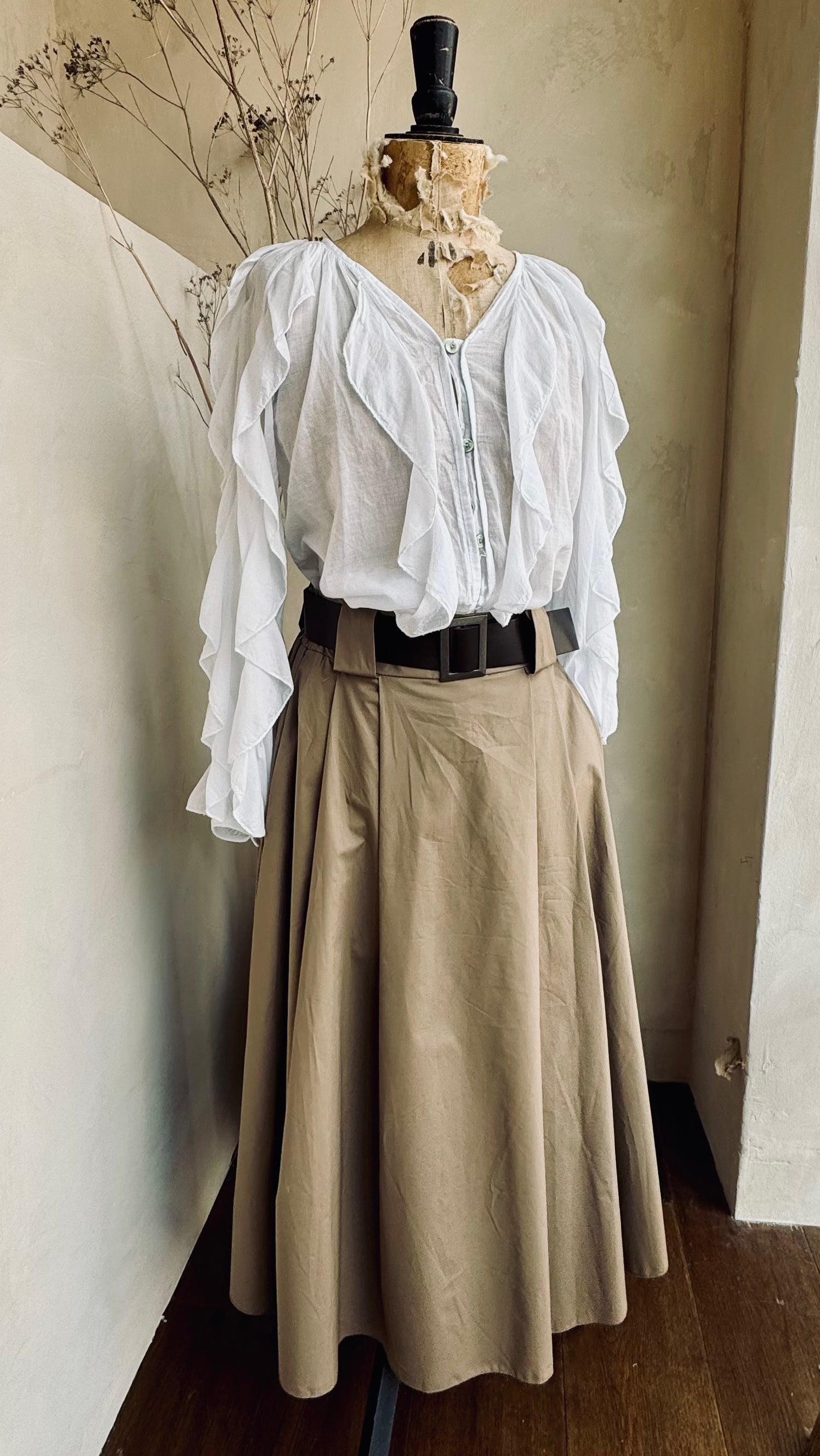 A Line Poplin Skirt