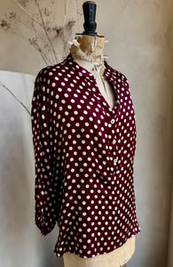 Silk Blend Polka Dot Blouse