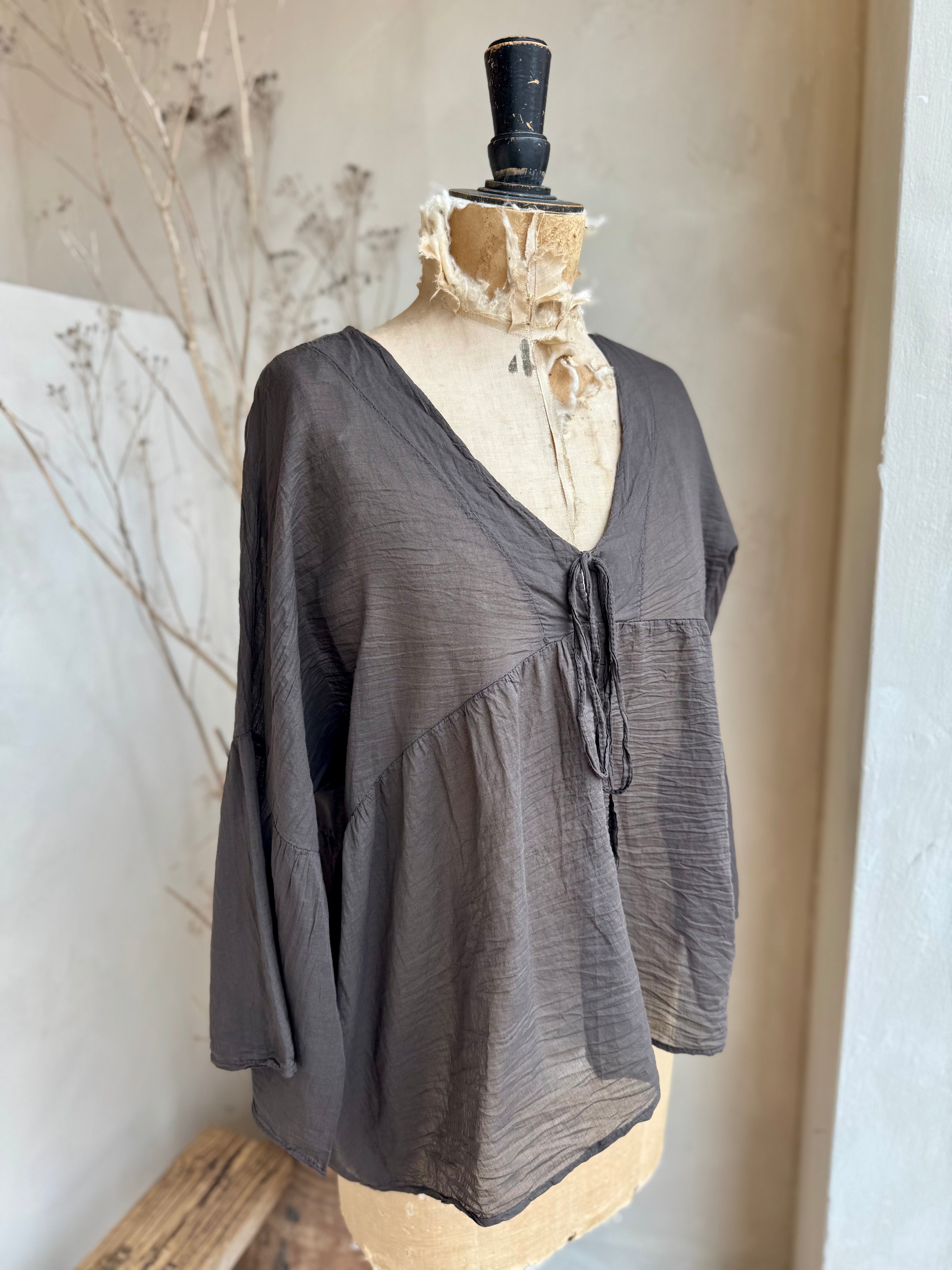 Cotton Flare Sleeve Blouse