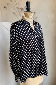 Silk Blend Polka Dot Blouse