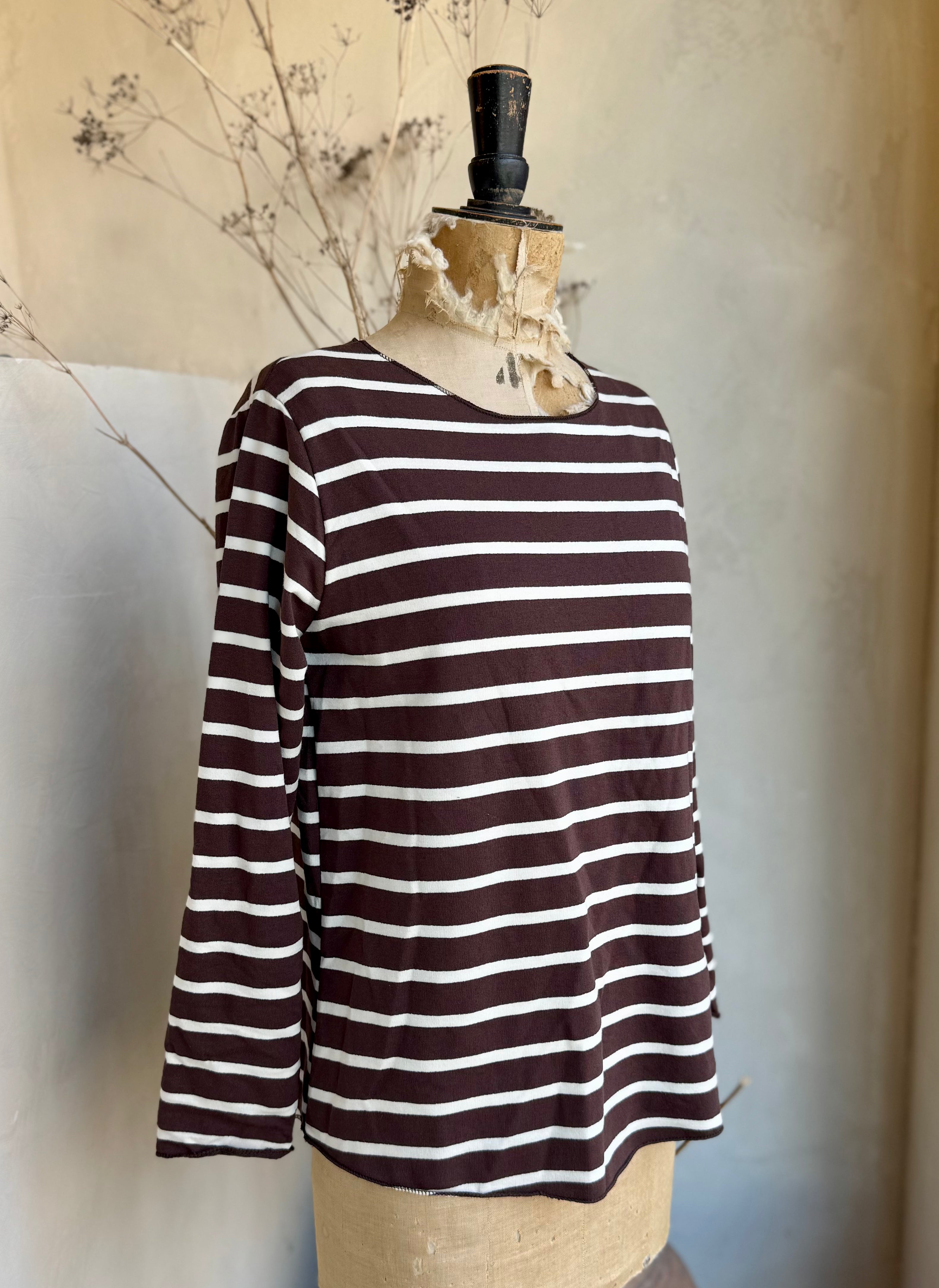 Stripe Soft Jersey Long Sleeve Top