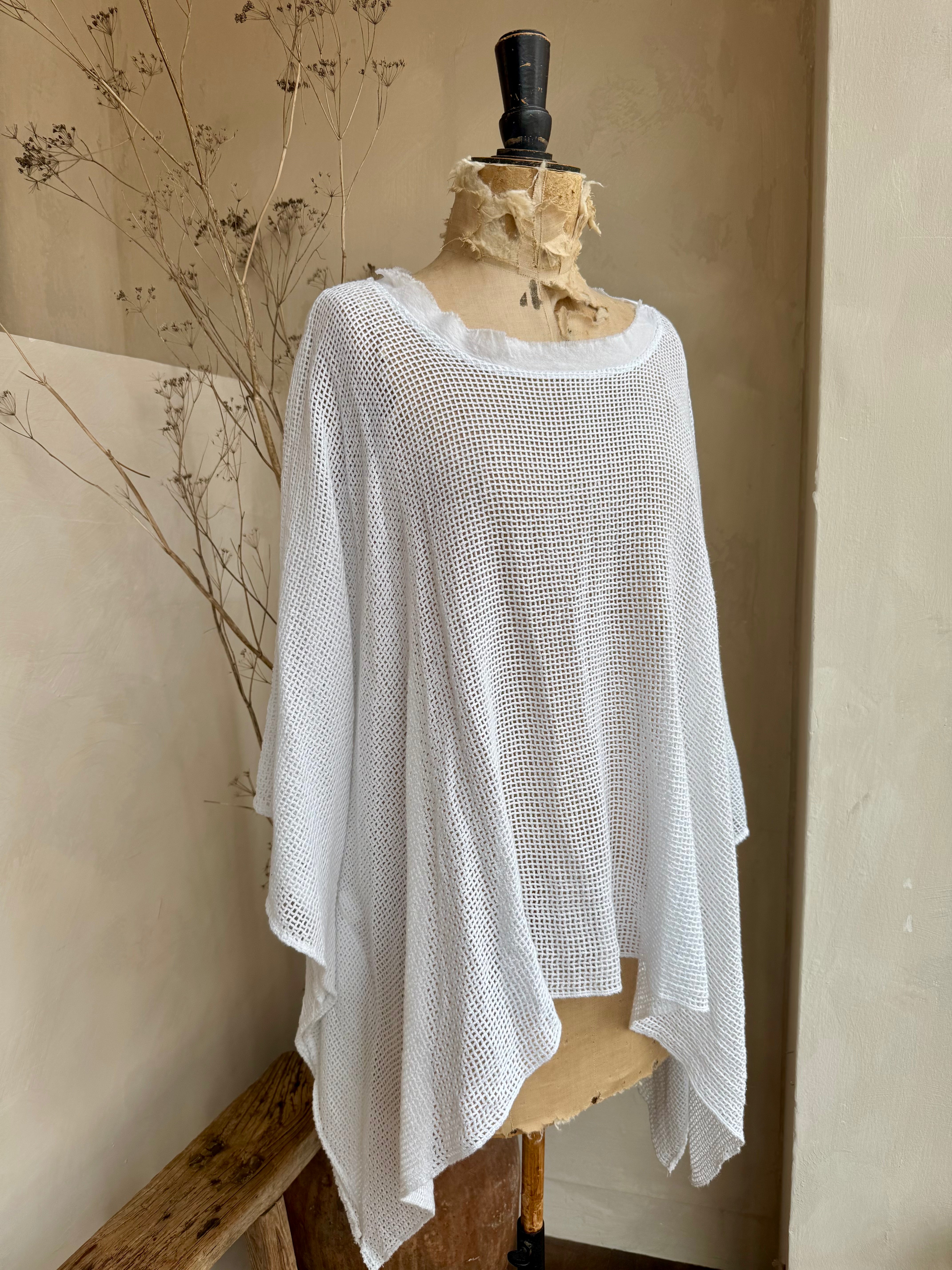 Open weave poncho