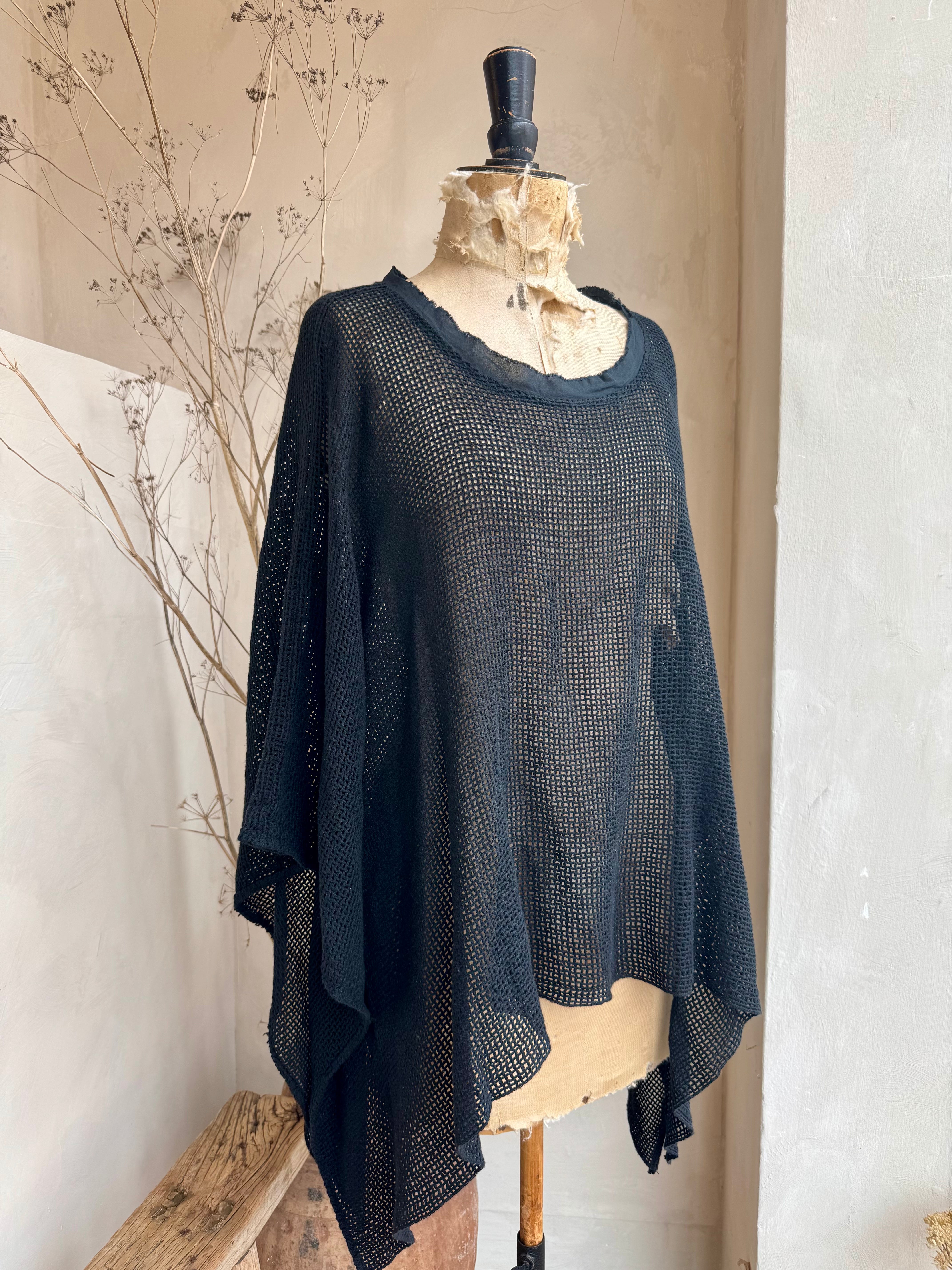 Open weave poncho