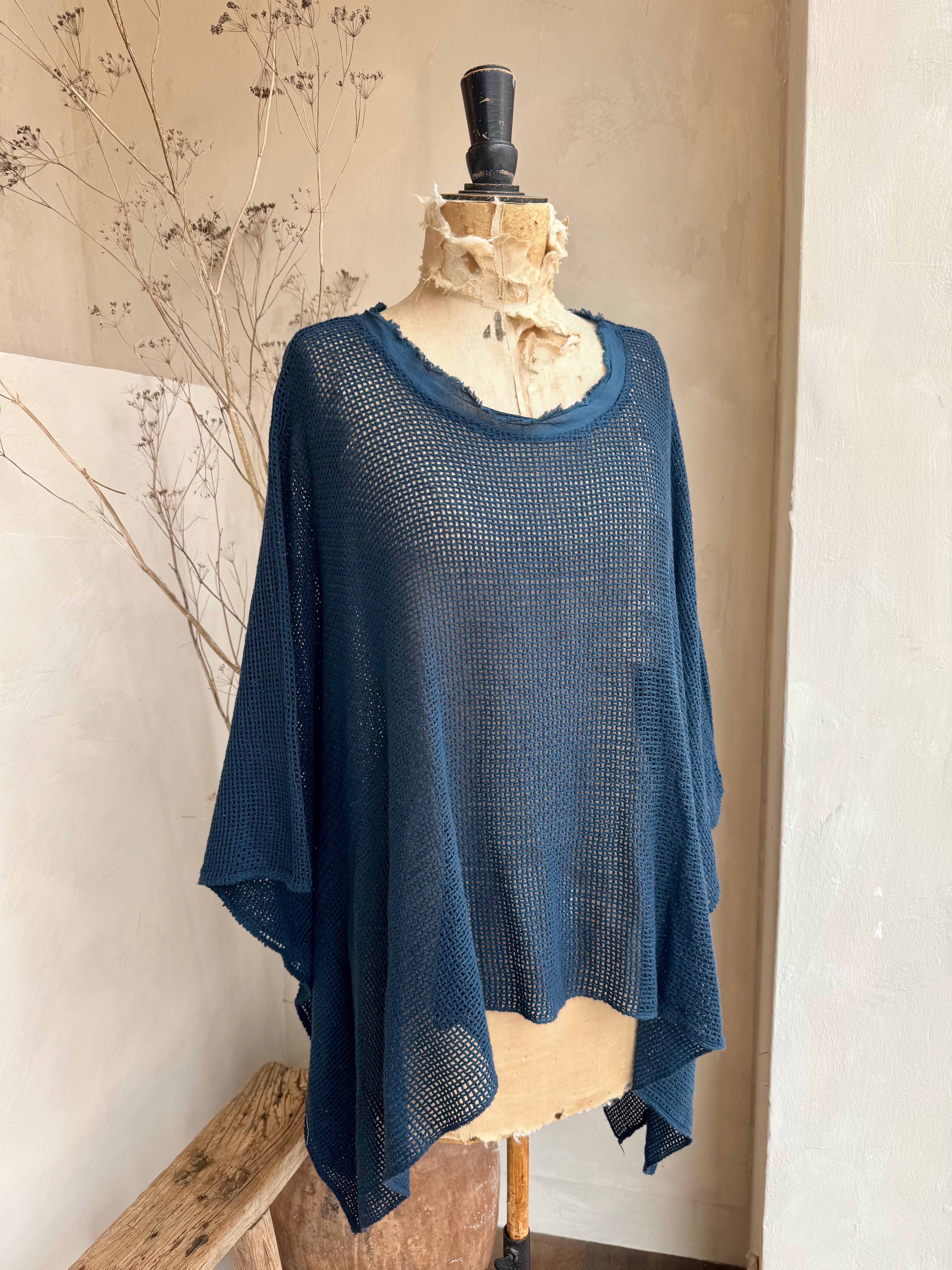 Open weave poncho