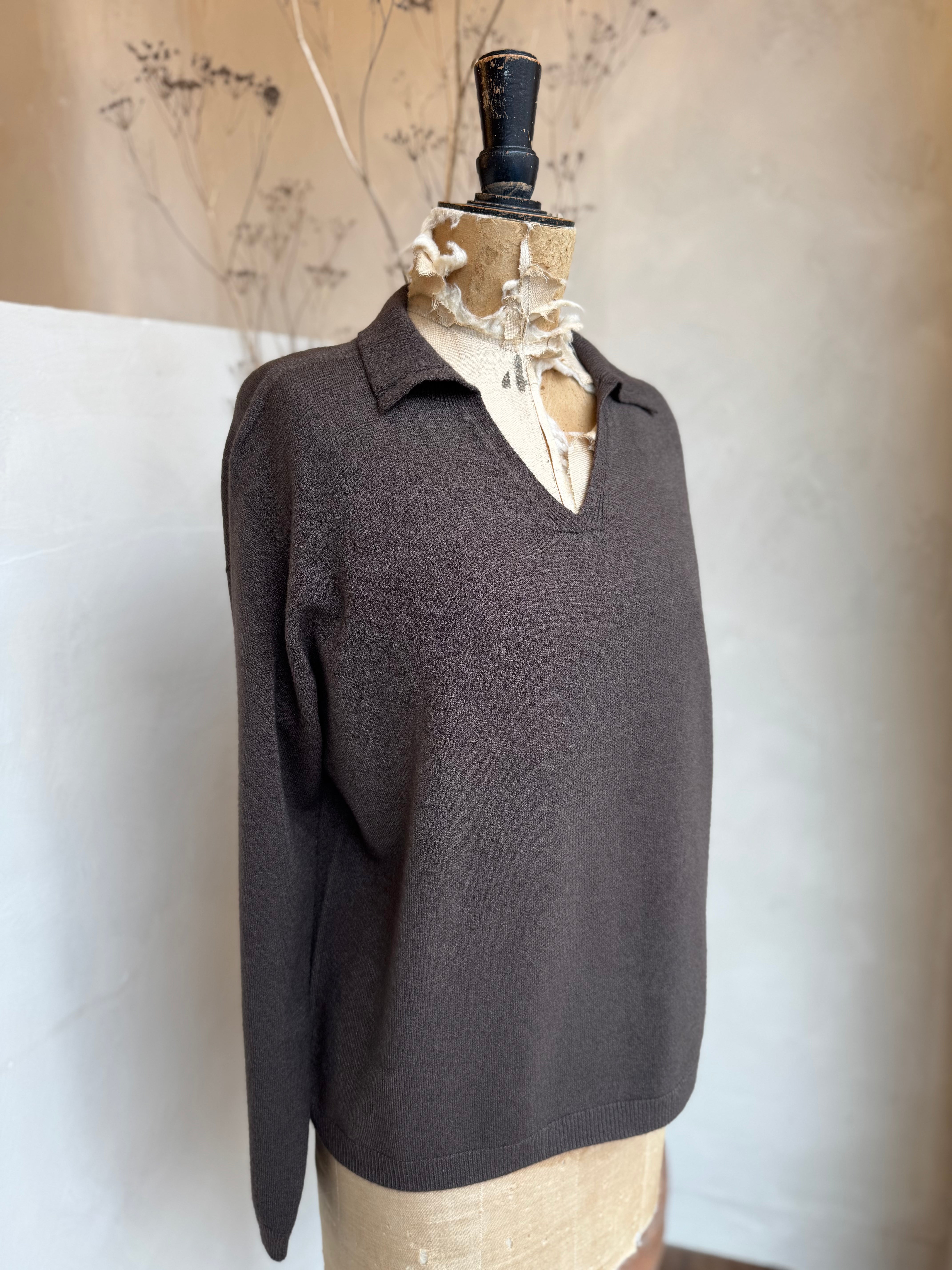 Collared V-Neck Sweater